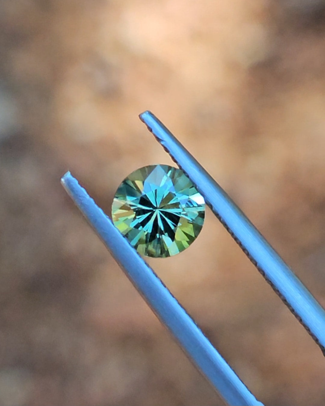 1.17ct Round Green Parti Sapphire