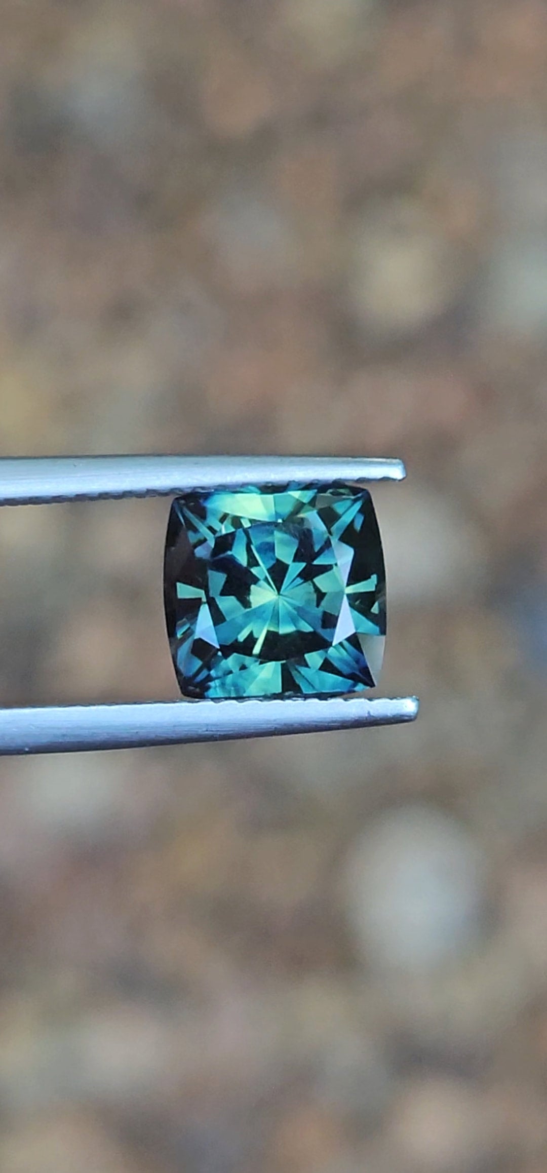 3.46ct Cushion Blue Parti Sapphire