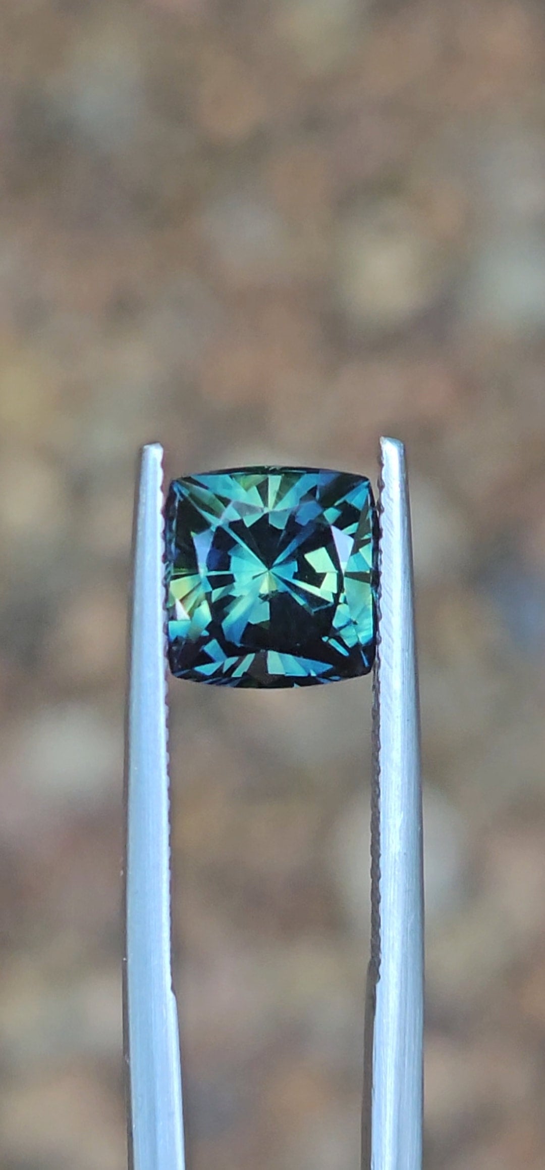 3.46ct Cushion Blue Parti Sapphire