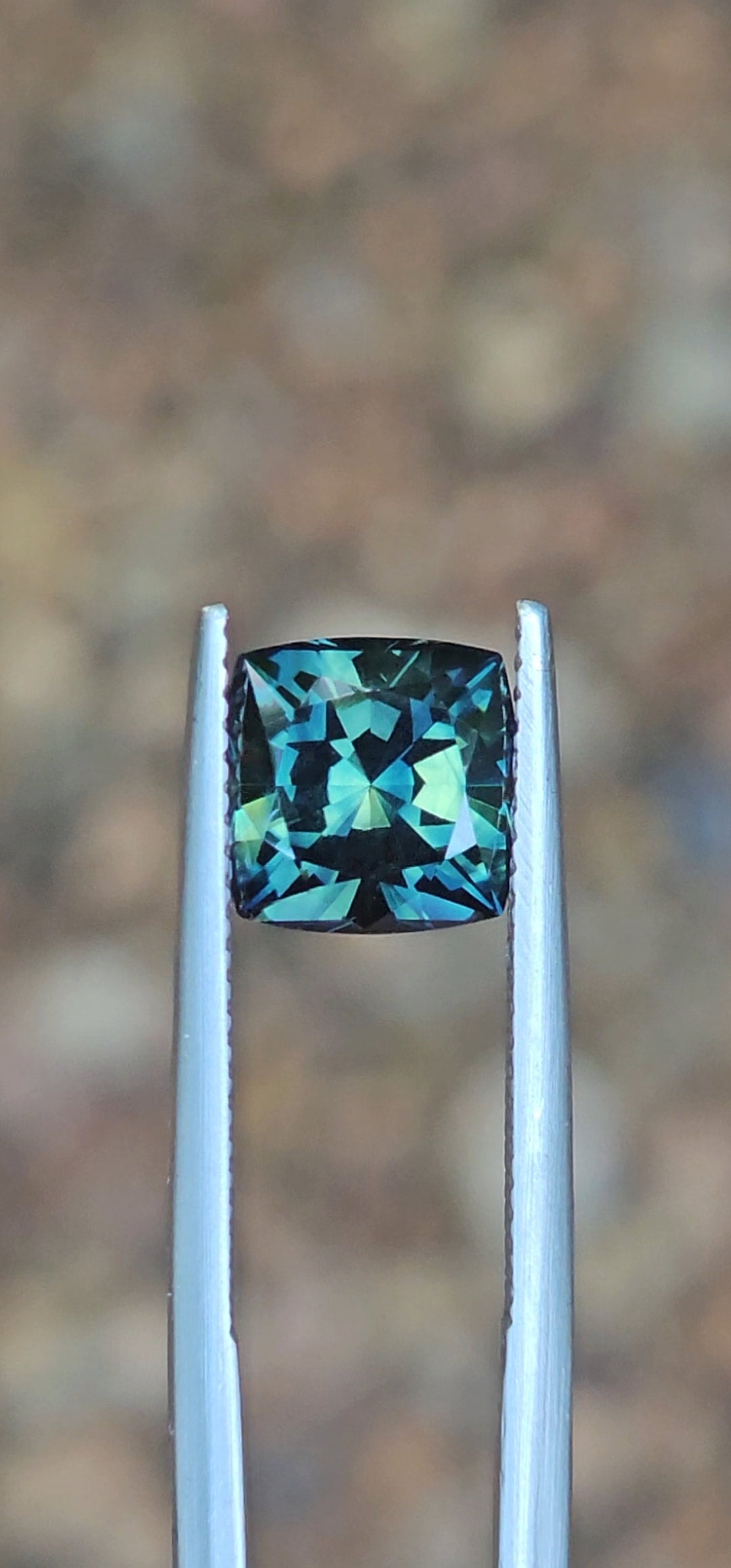 3.46ct Cushion Blue Parti Sapphire