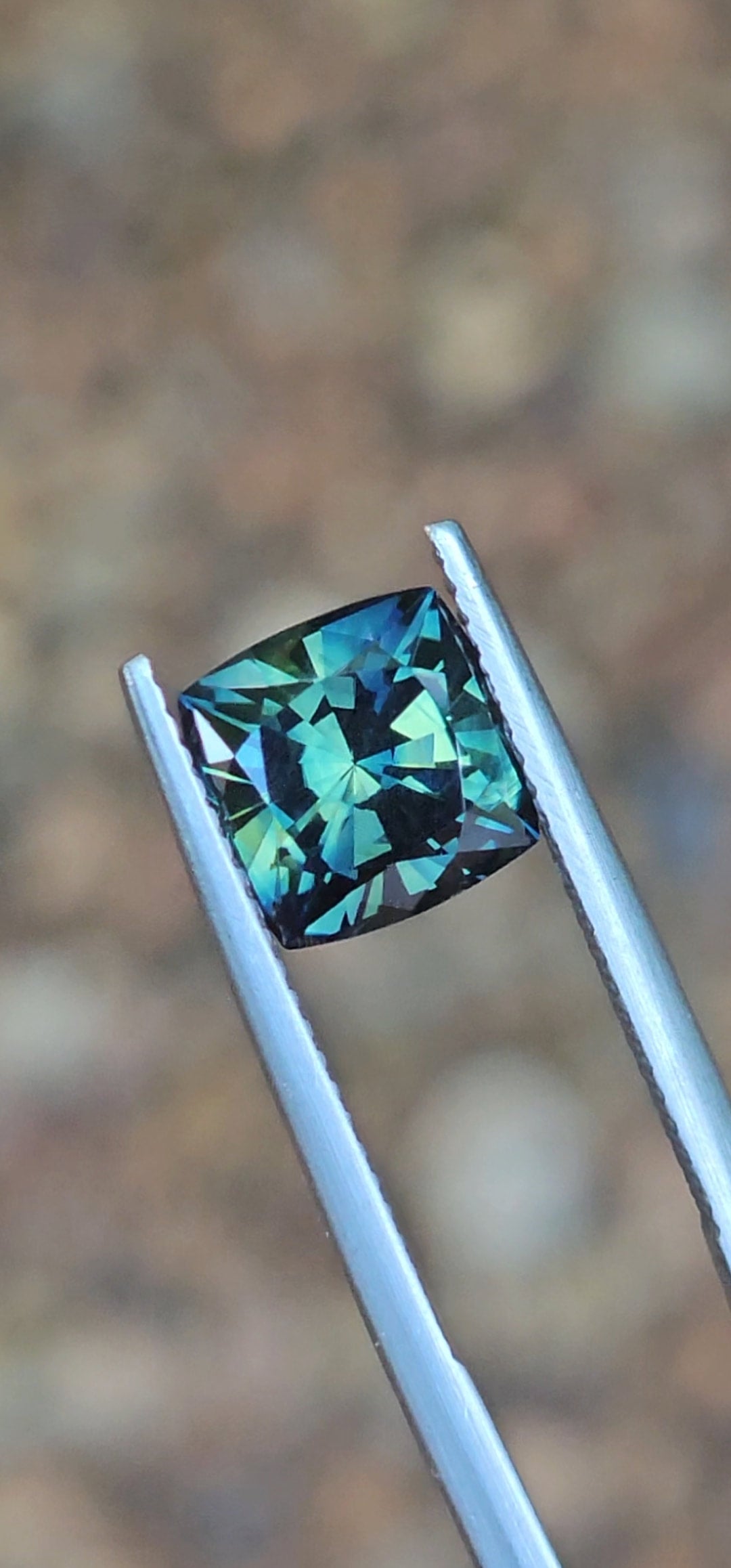 3.46ct Cushion Blue Parti Sapphire