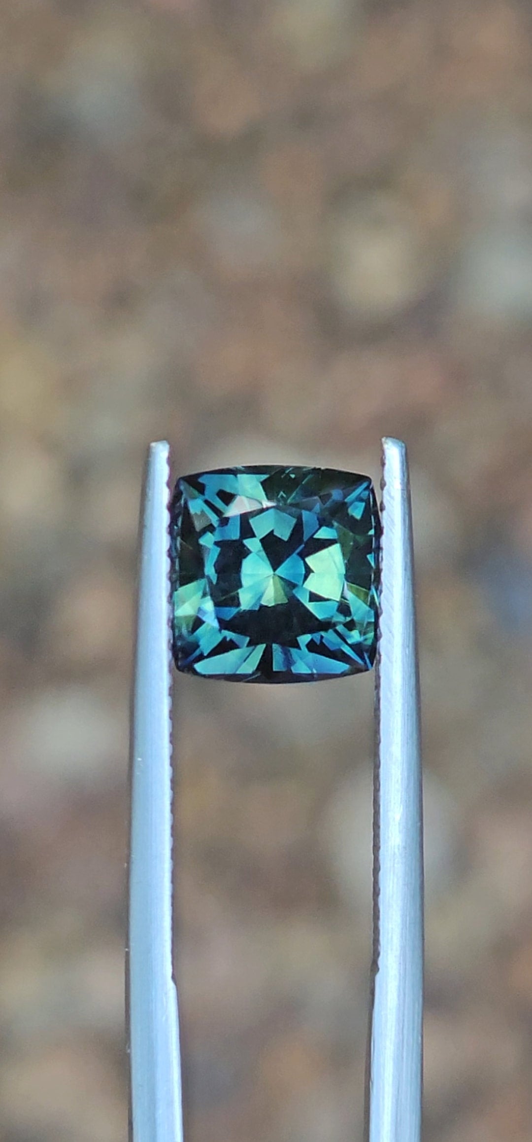 3.46ct Cushion Blue Parti Sapphire
