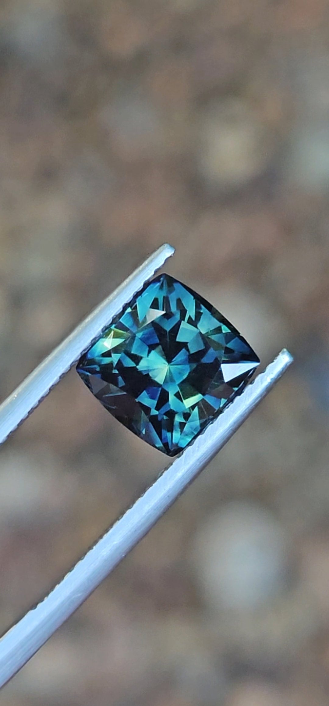 3.46ct Cushion Blue Parti Sapphire