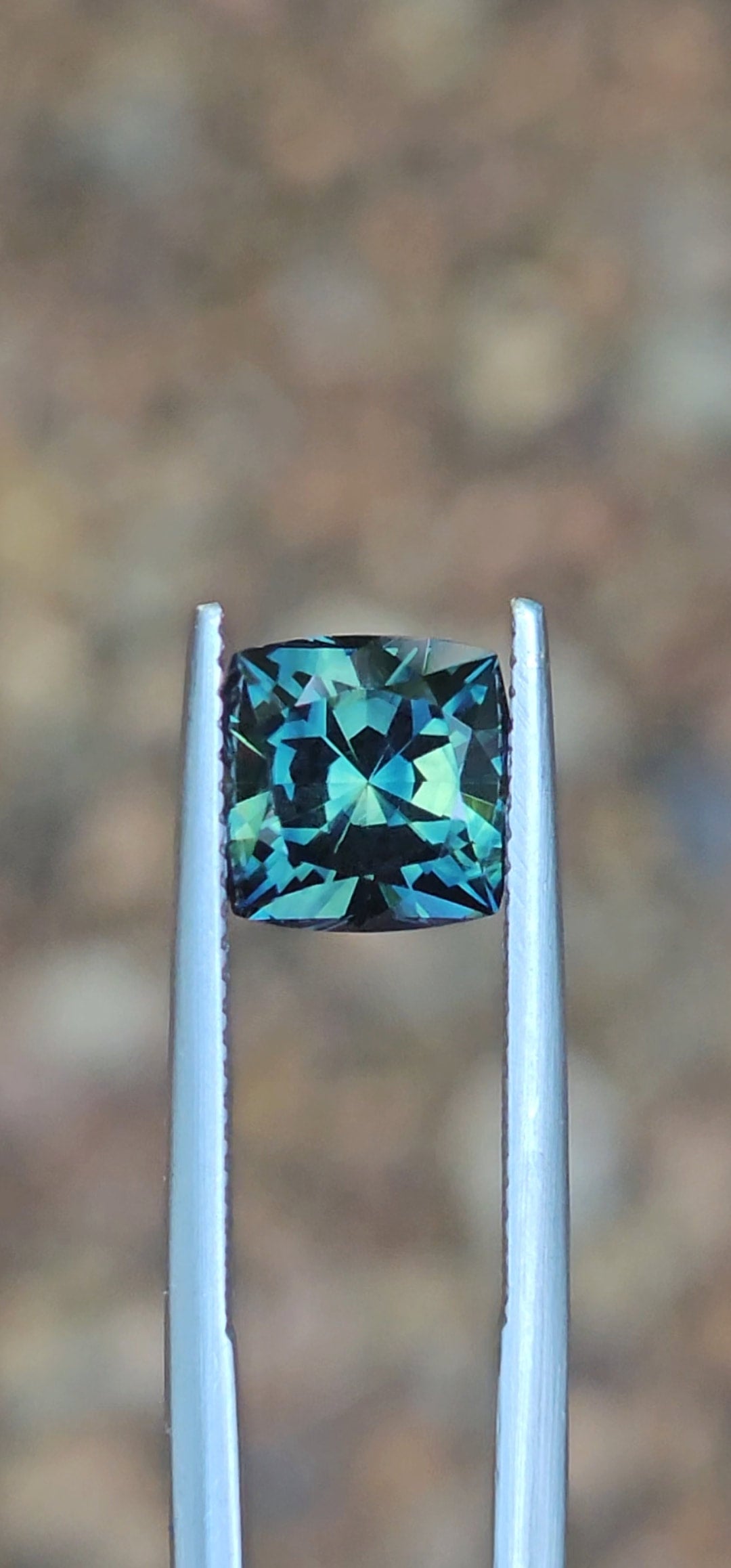3.46ct Cushion Blue Parti Sapphire