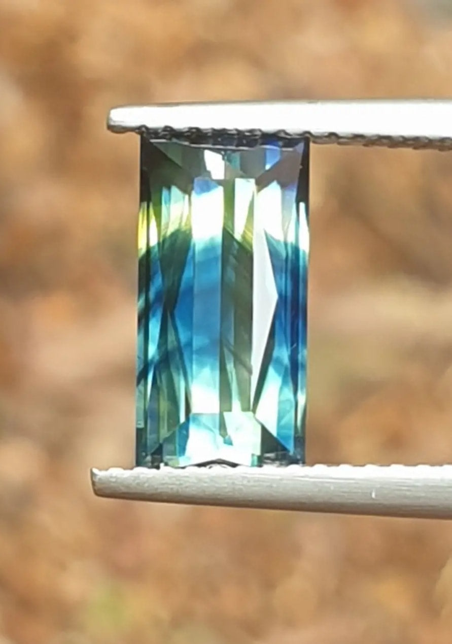 3.10ct Baguette Dreamy Blue-Yellow Parti Sapphire