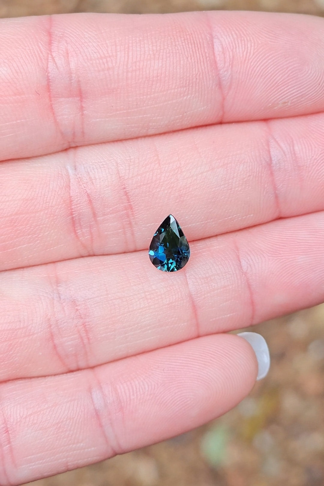 1.57ct Pear Blue Sapphire