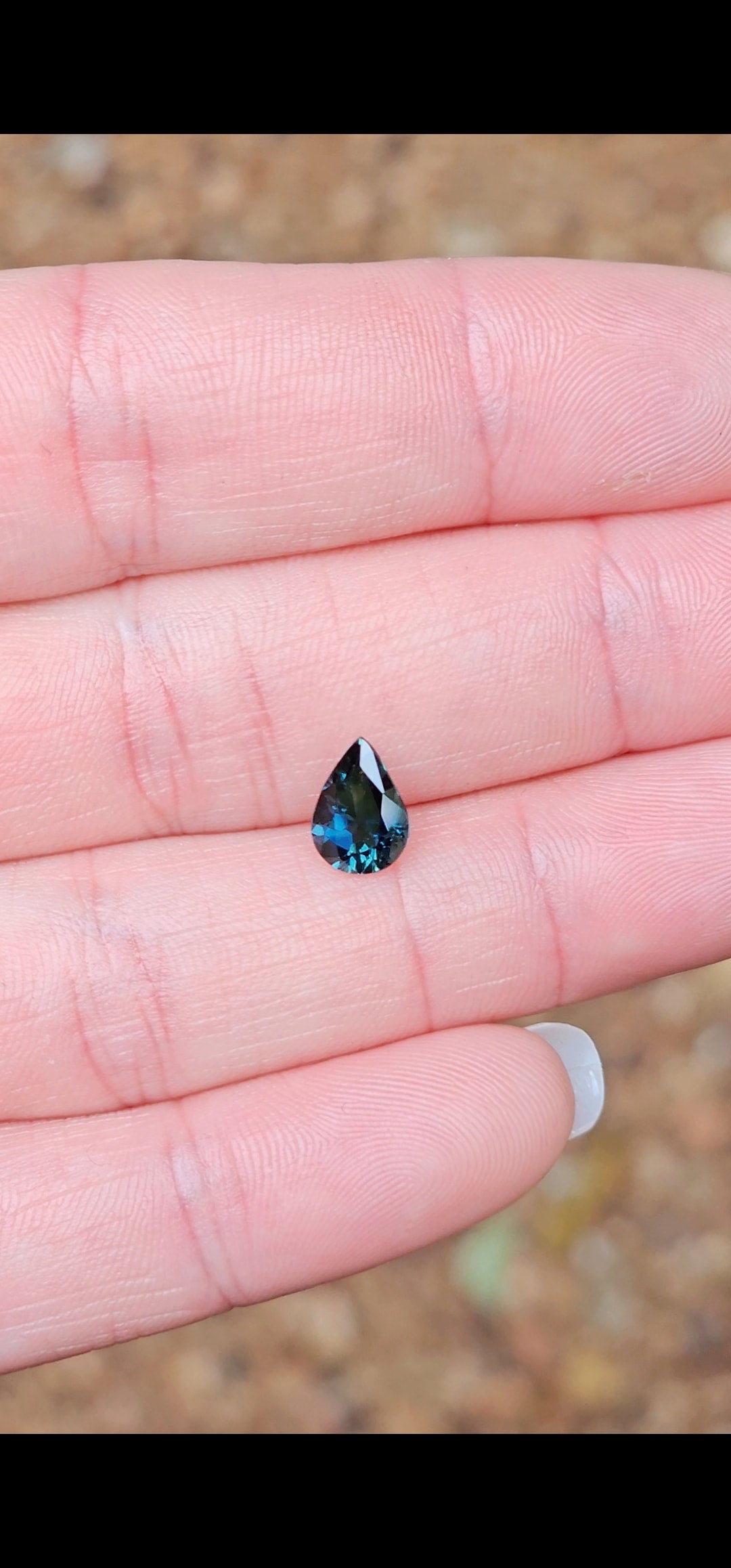 1.57ct Pear Blue Sapphire