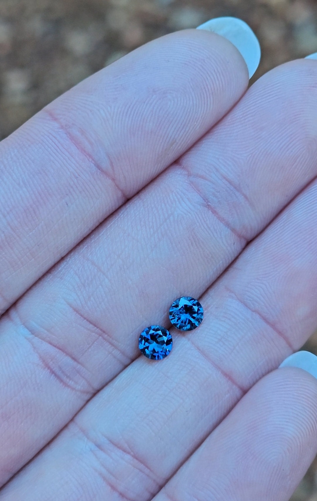 Pair of Blue Round Sapphires