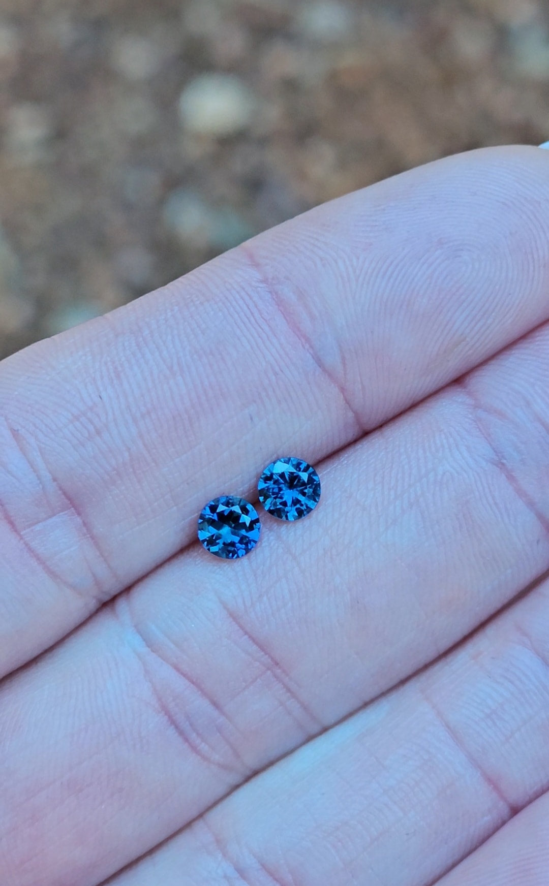 Pair of Round 4.5mm Blue Sapphires