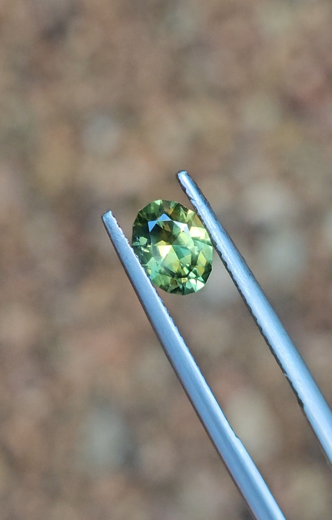 1.36ct Oval Green Parti Sapphire