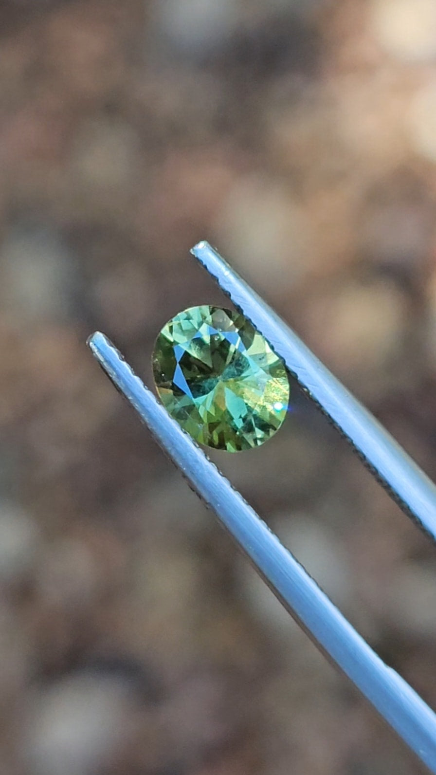 1ct Oval Green Parti Sapphire