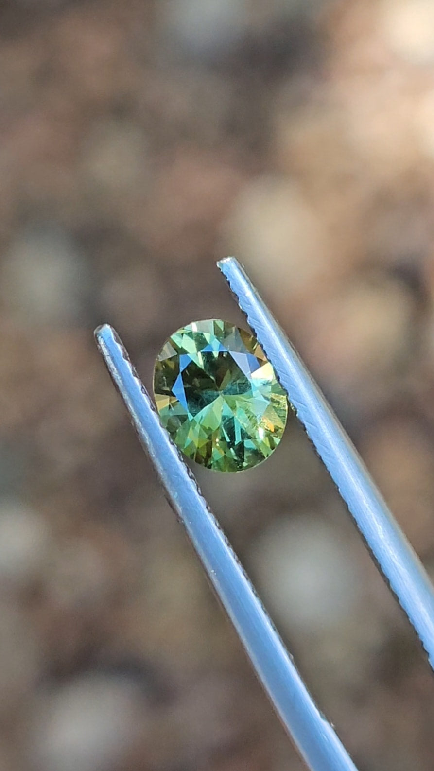 1ct Oval Green Parti Sapphire
