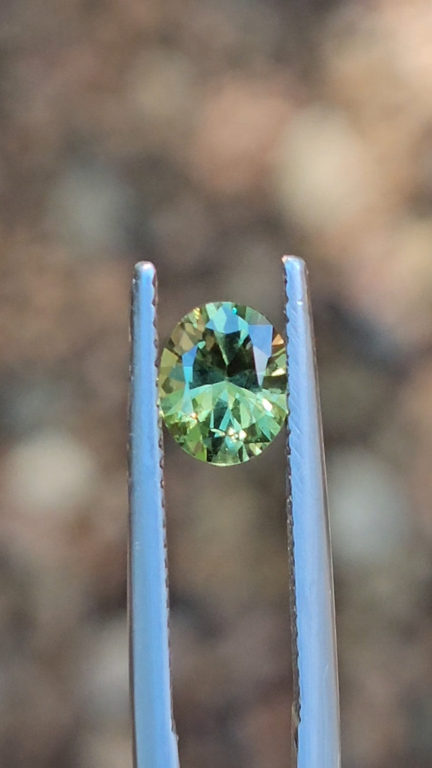 1ct Oval Green Parti Sapphire