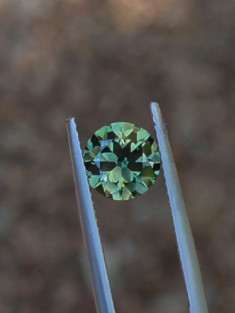 2.02ct Round Green Parti Sapphire