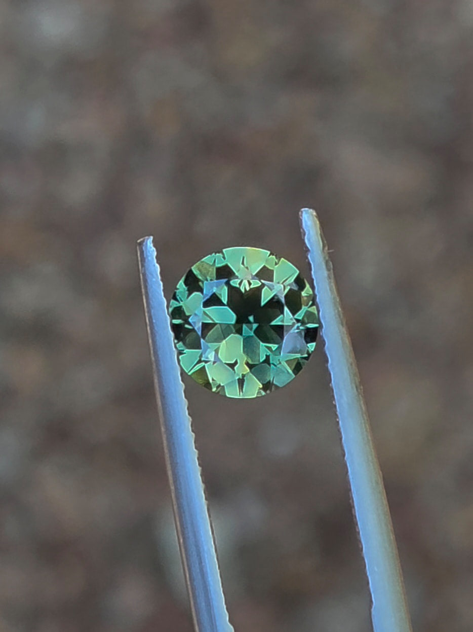 2.02ct Round Green Parti Sapphire