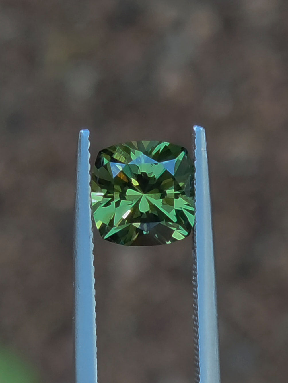 2.78ct Cushion Green Parti Sapphire