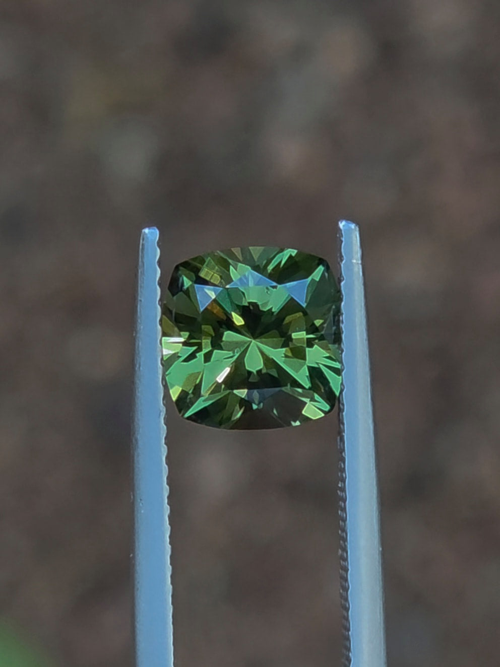 2.78ct Cushion Green Parti Sapphire