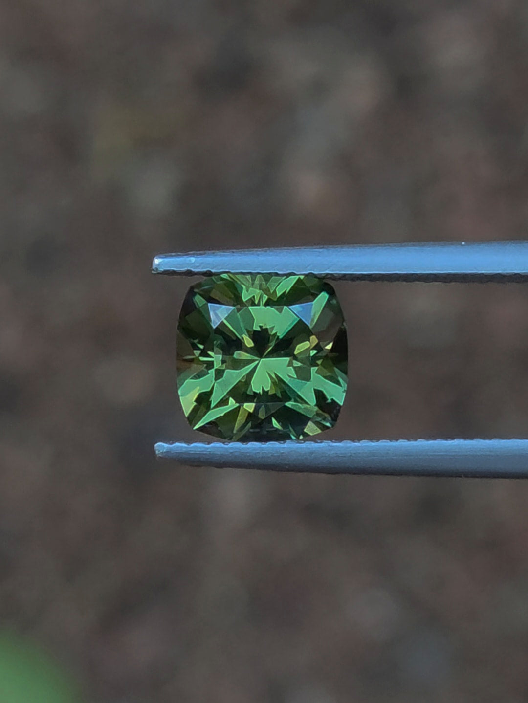 2.78ct Cushion Green Parti Sapphire