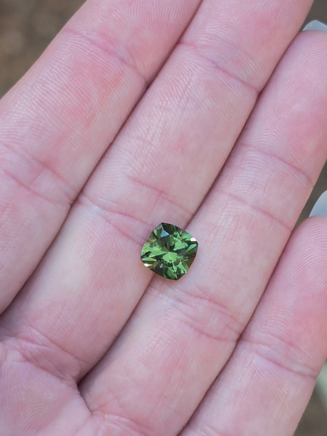2.78ct Cushion Green Parti Sapphire