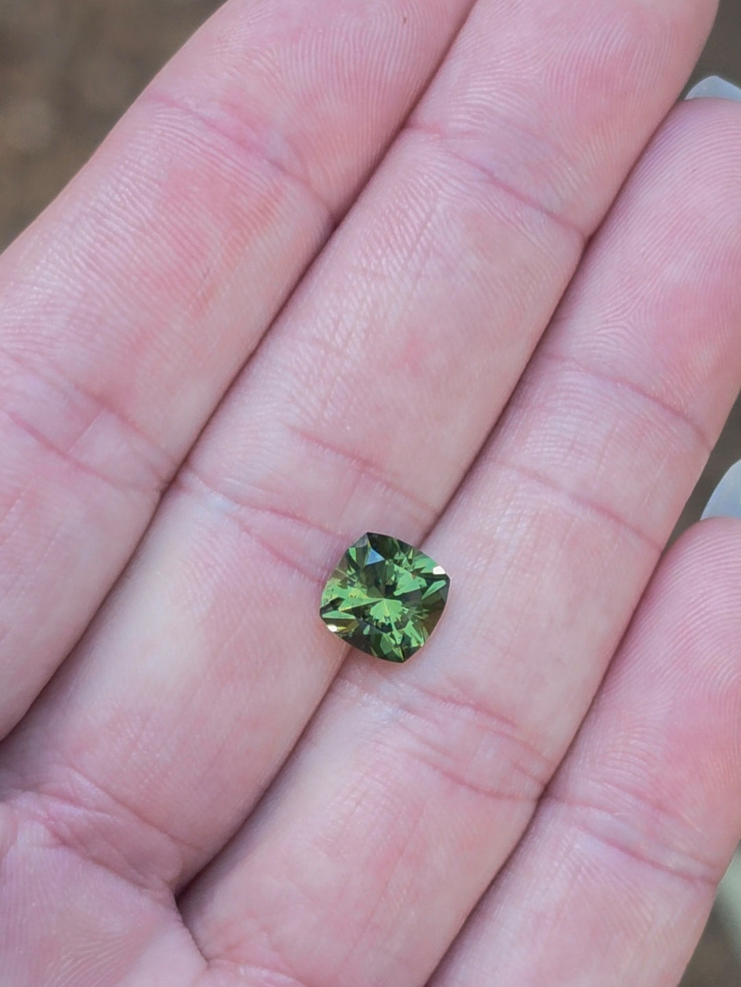 2.78ct Cushion Green Parti Sapphire