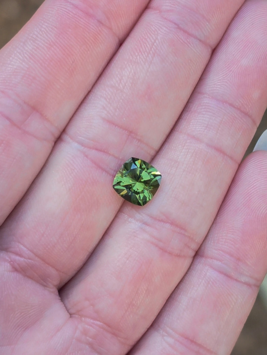 2.78ct Cushion Green Parti Sapphire