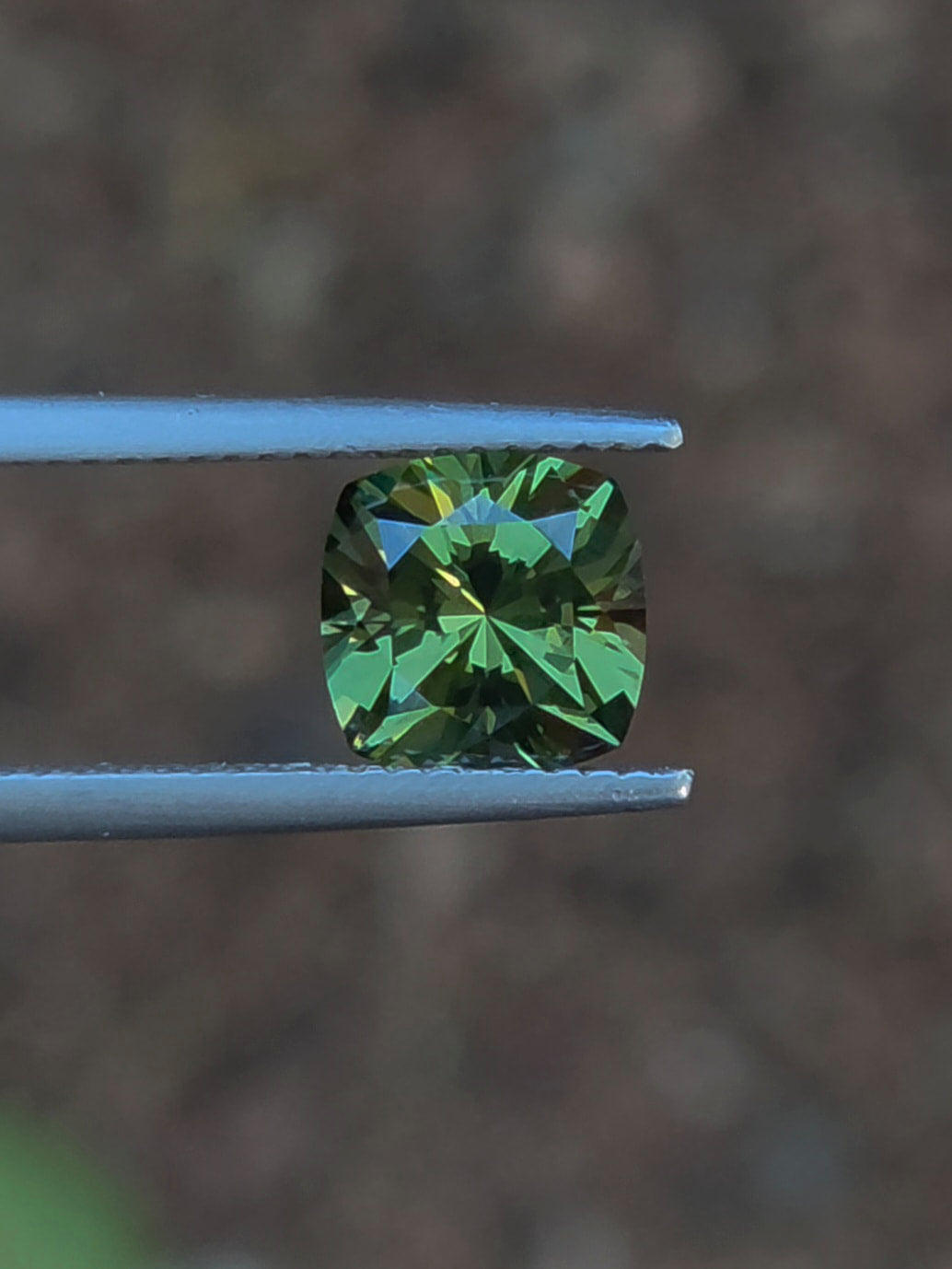 2.78ct Cushion Green Parti Sapphire