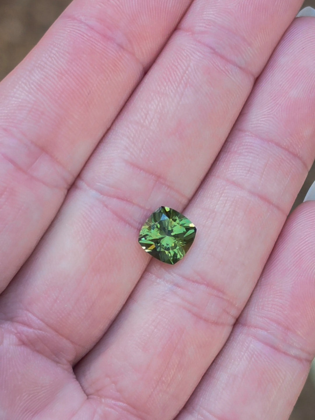2.78ct Cushion Green Parti Sapphire