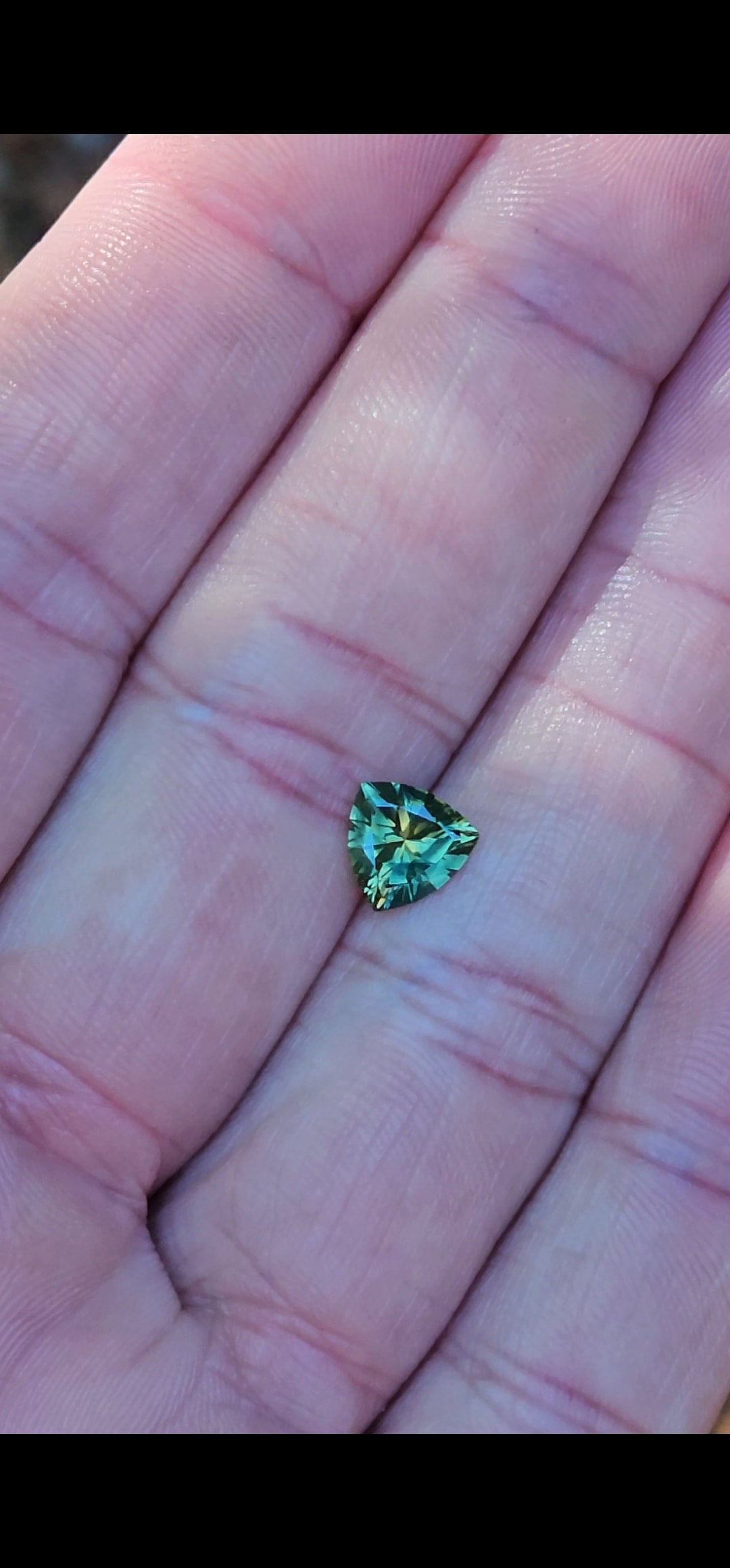 1.25ct Trilliant Green Parti Sapphire
