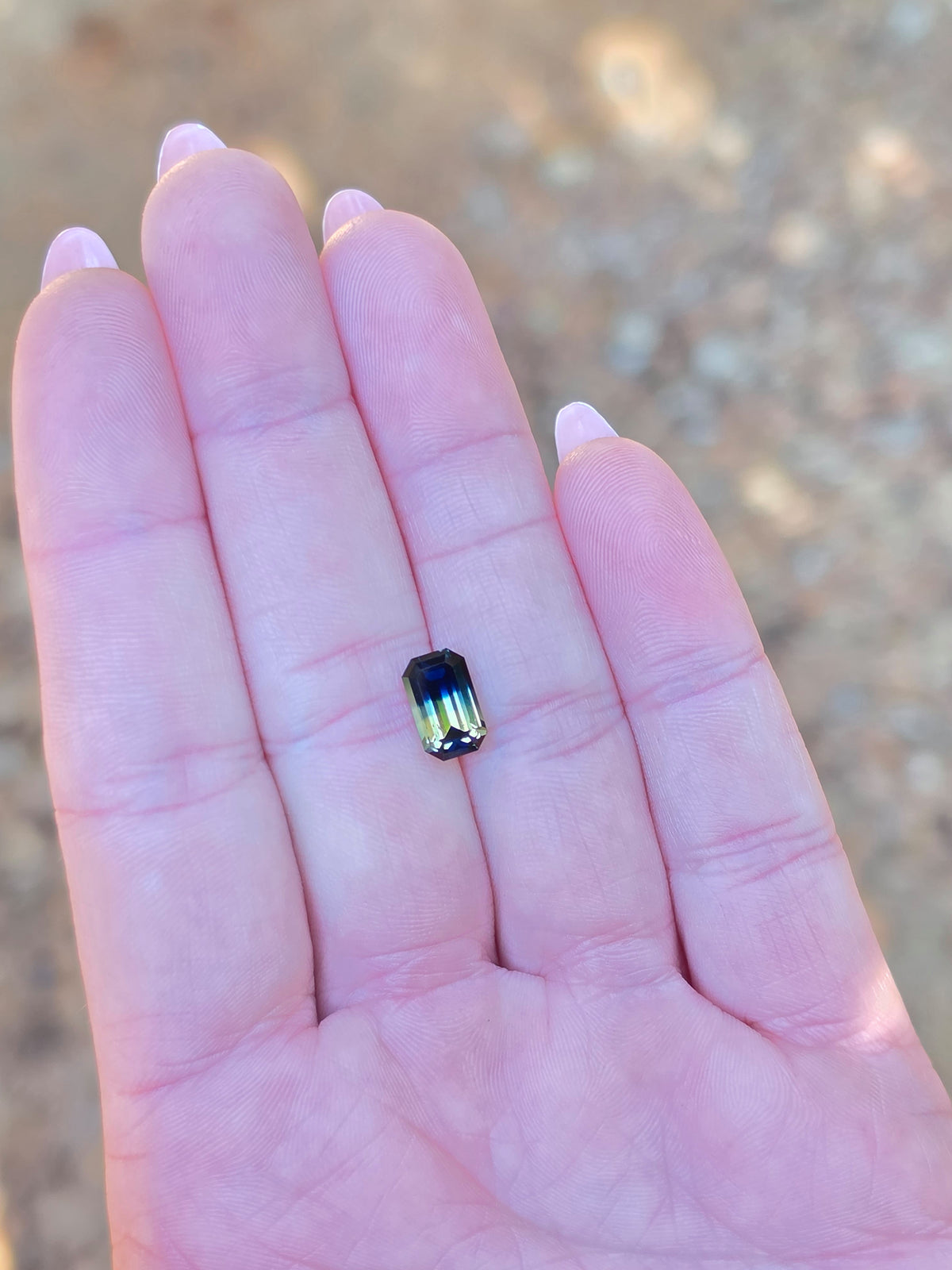 3.40ct Emerald Blue - Yellow Parti Sapphire
