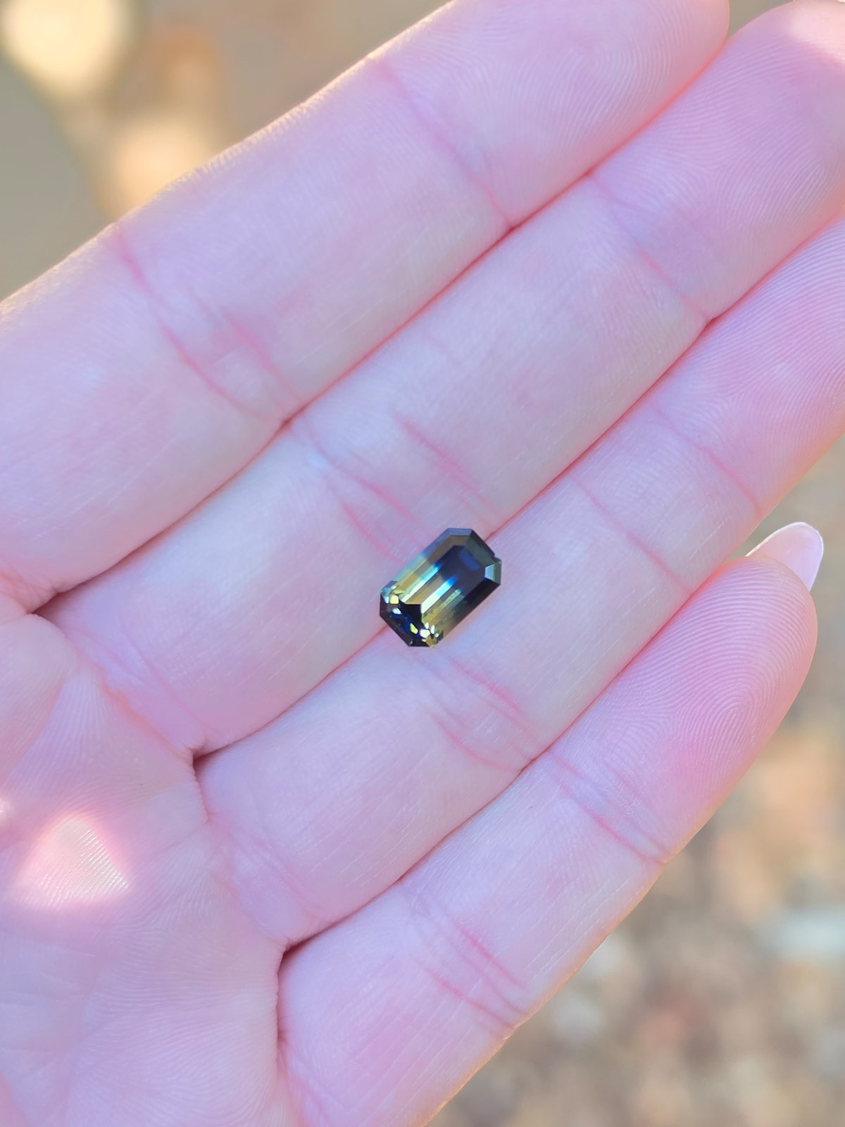 3.40ct Emerald Blue - Yellow Parti Sapphire