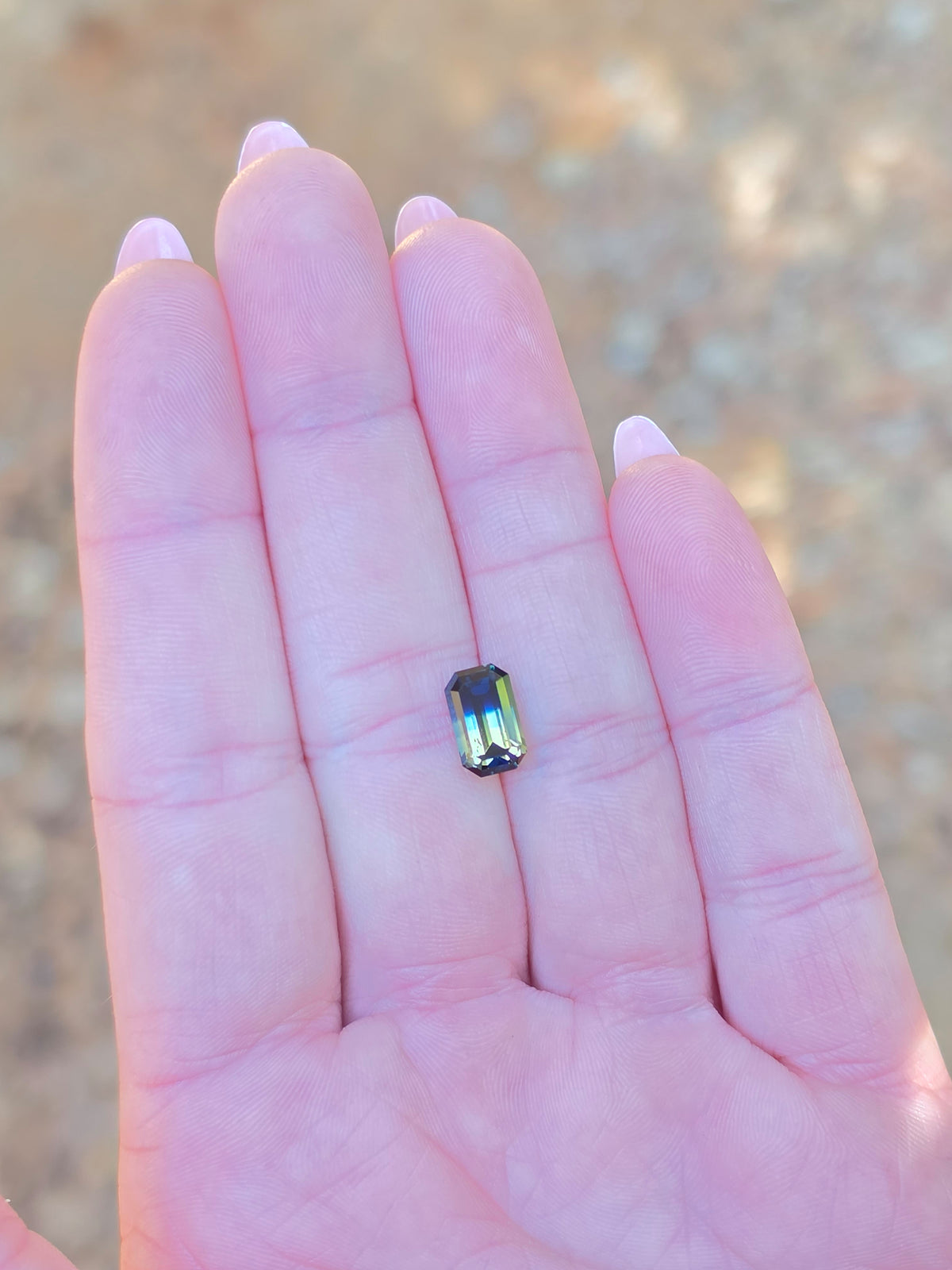 3.40ct Emerald Blue - Yellow Parti Sapphire