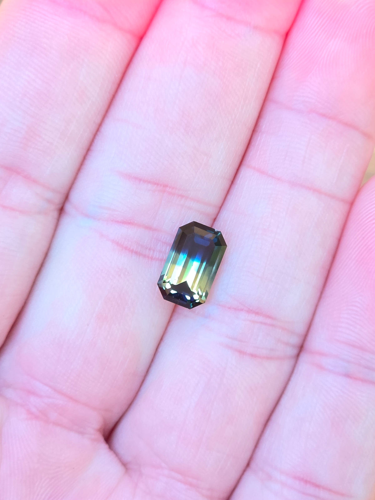 3.40ct Emerald Blue - Yellow Parti Sapphire