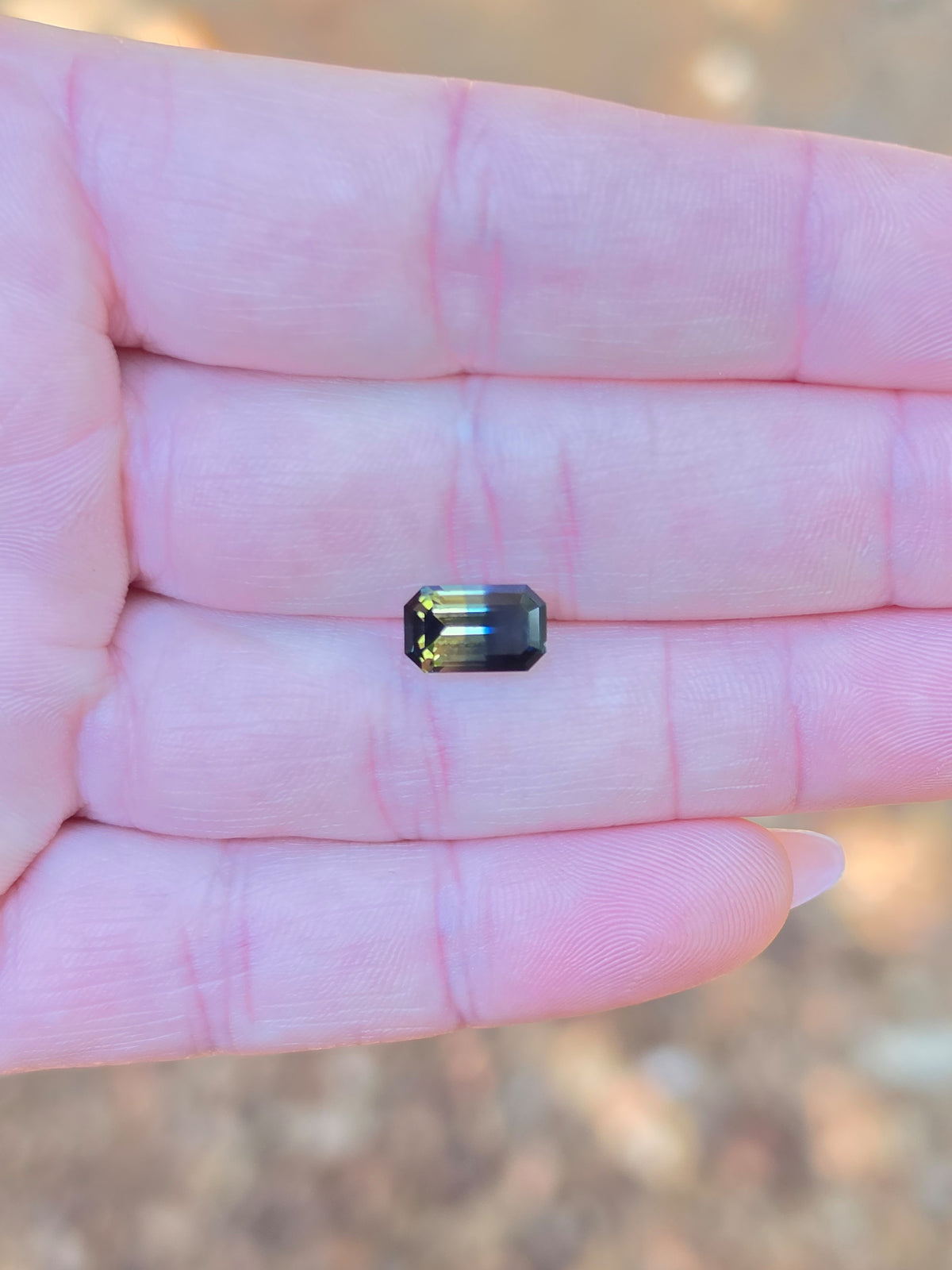 3.40ct Emerald Blue - Yellow Parti Sapphire