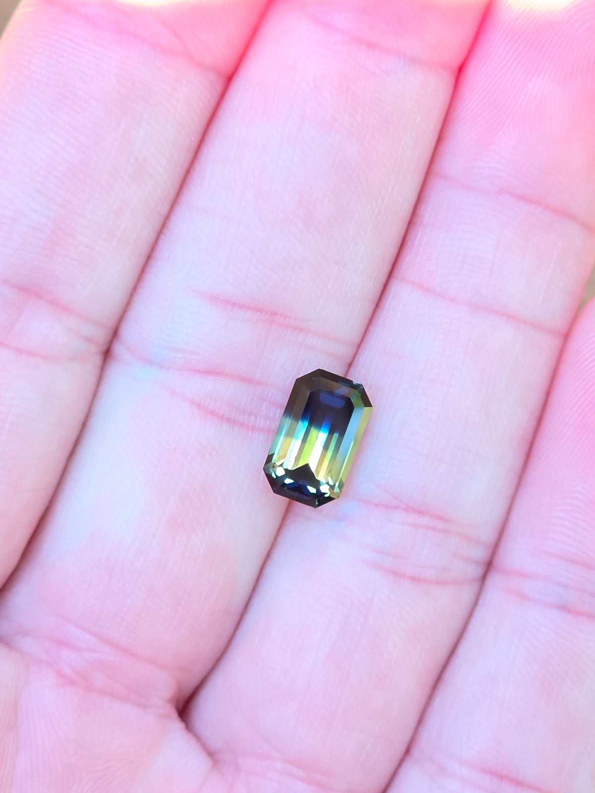 3.40ct Emerald Blue - Yellow Parti Sapphire