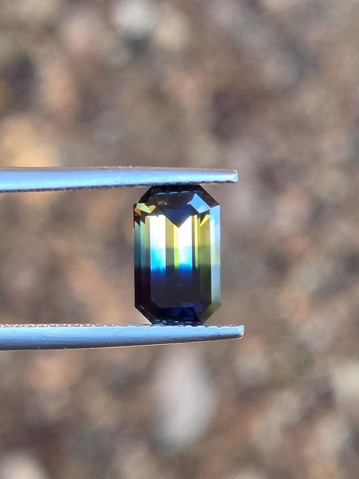 3.40ct Emerald Blue - Yellow Parti Sapphire