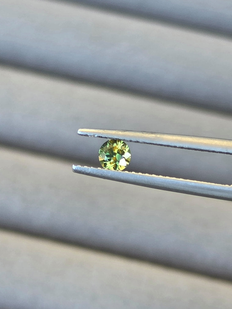 .35ct Round Green Parti Sapphire