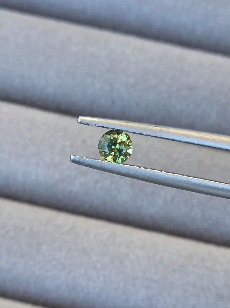 .35ct Round Green Parti Sapphire