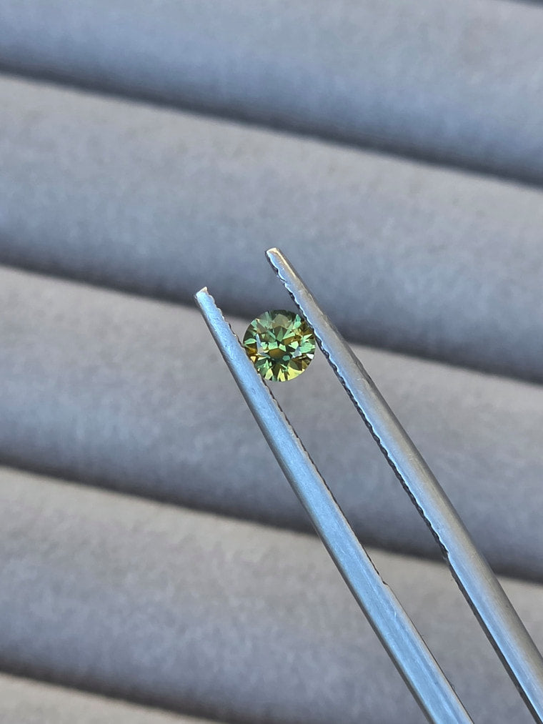 .35ct Round Green Parti Sapphire