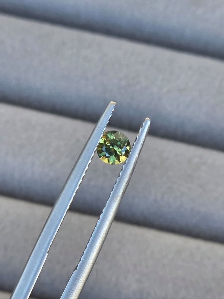 .35ct Round Green Parti Sapphire