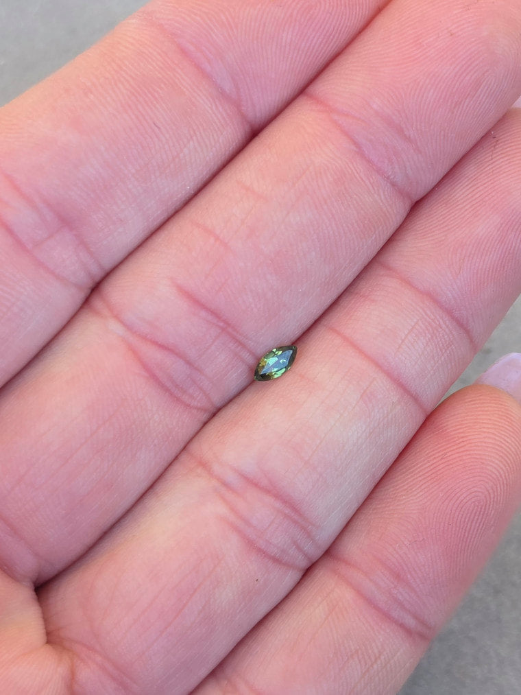 .21ct Marquise Green Parti Sapphire