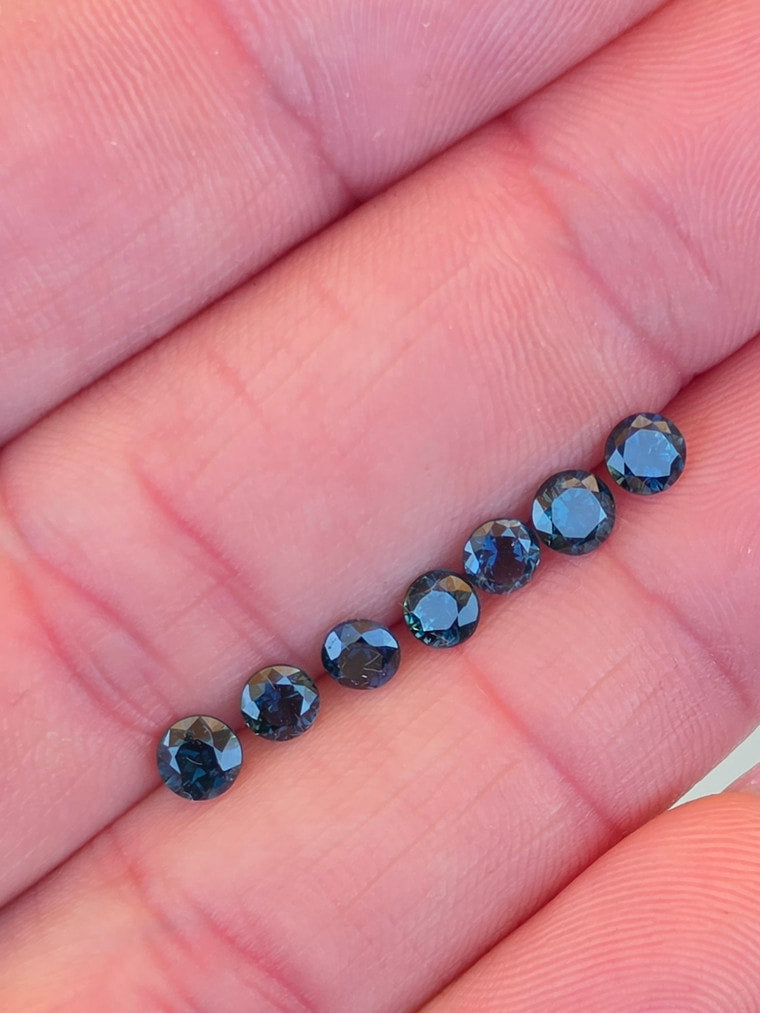 Set of 7 Round Sapphires