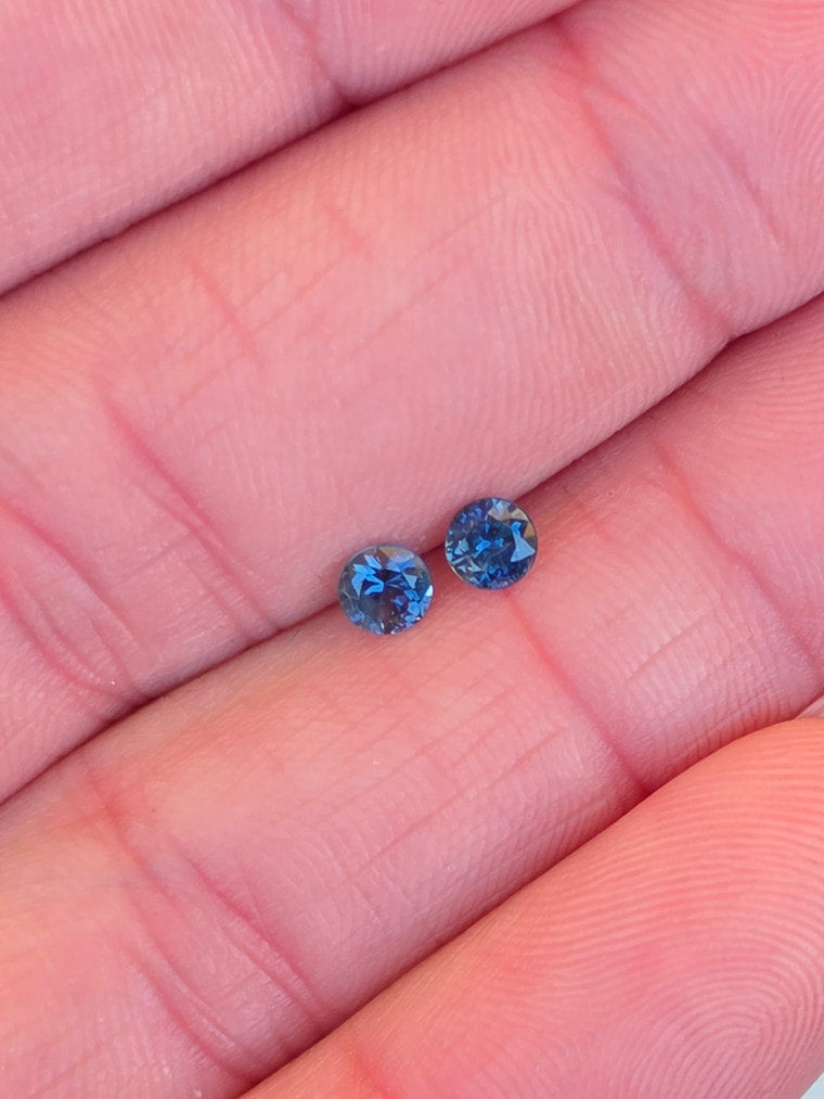 Pair of 4mm Round Sapphires