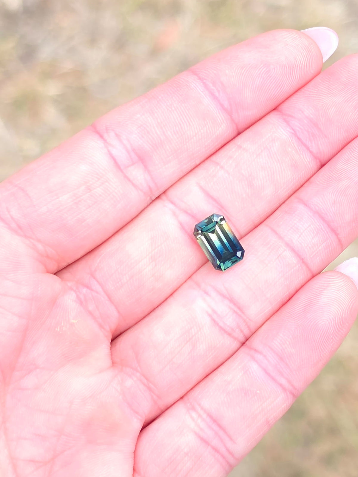 3.60ct Emerald Blue - Yellow Parti Sapphire
