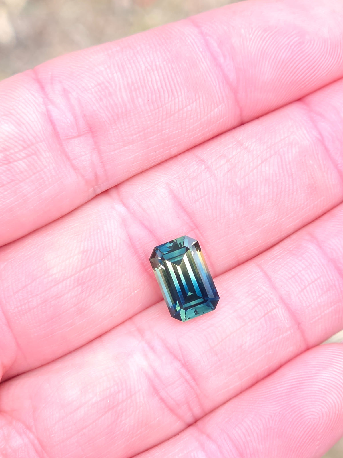 3.60ct Emerald Blue - Yellow Parti Sapphire