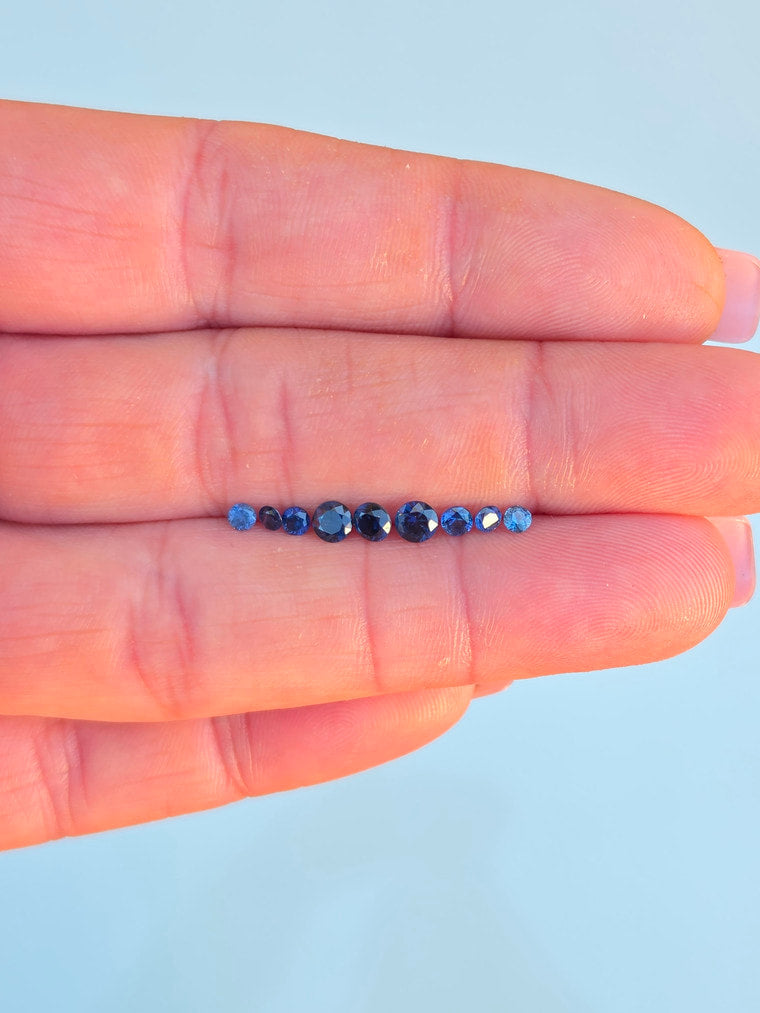 Set of 9 Round Sapphires