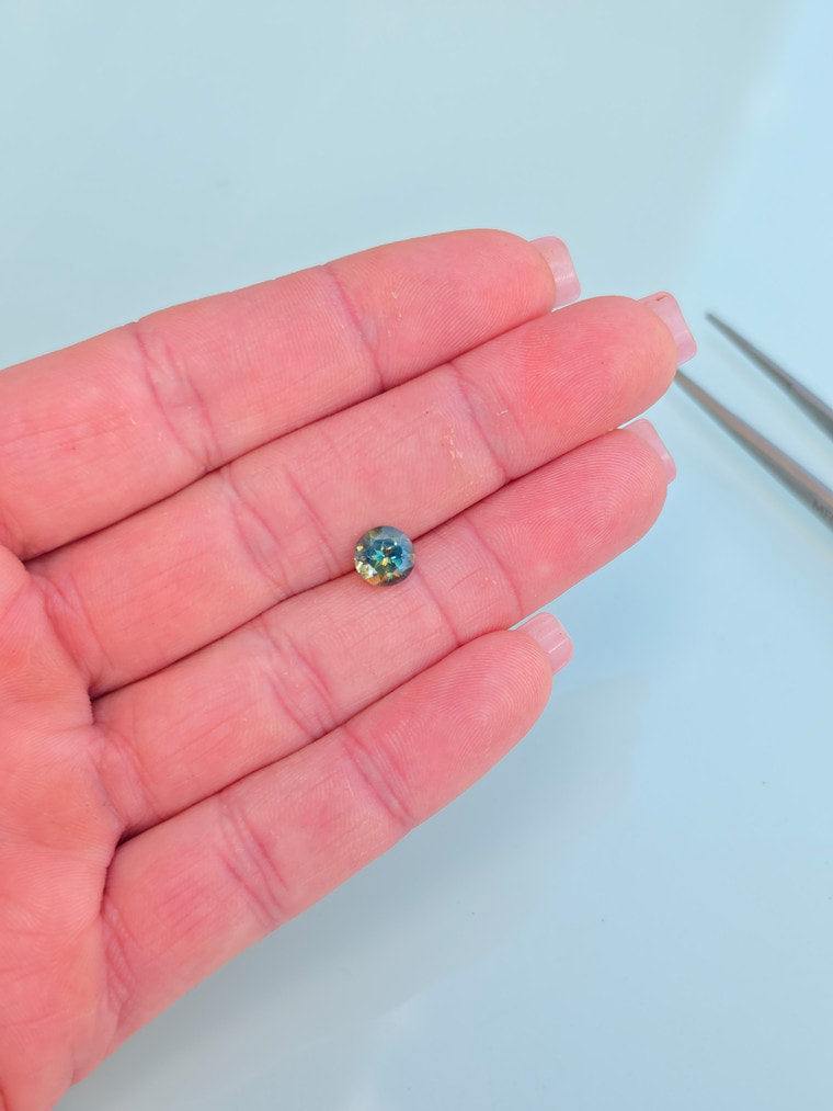 1.52ct Round Blue Parti Sapphire